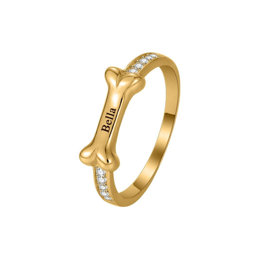 Personalized Dog Bone Ring with Pet’s Name - MyFurHero