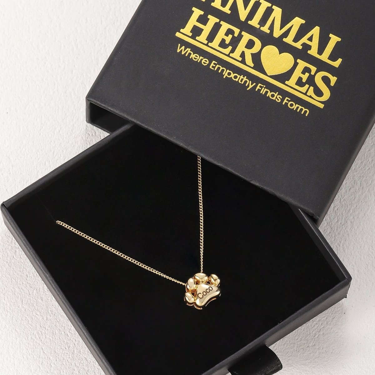 3D Dog Paw Necklace – Custom Engraved Pet Name Jewelry - MyFurHero