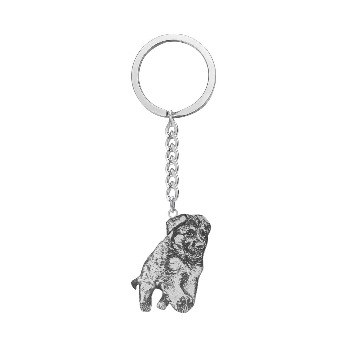 Custom Pet Portrait Keychain – Engraved Dog & Cat Cut Out Keepsake - MyFurHero