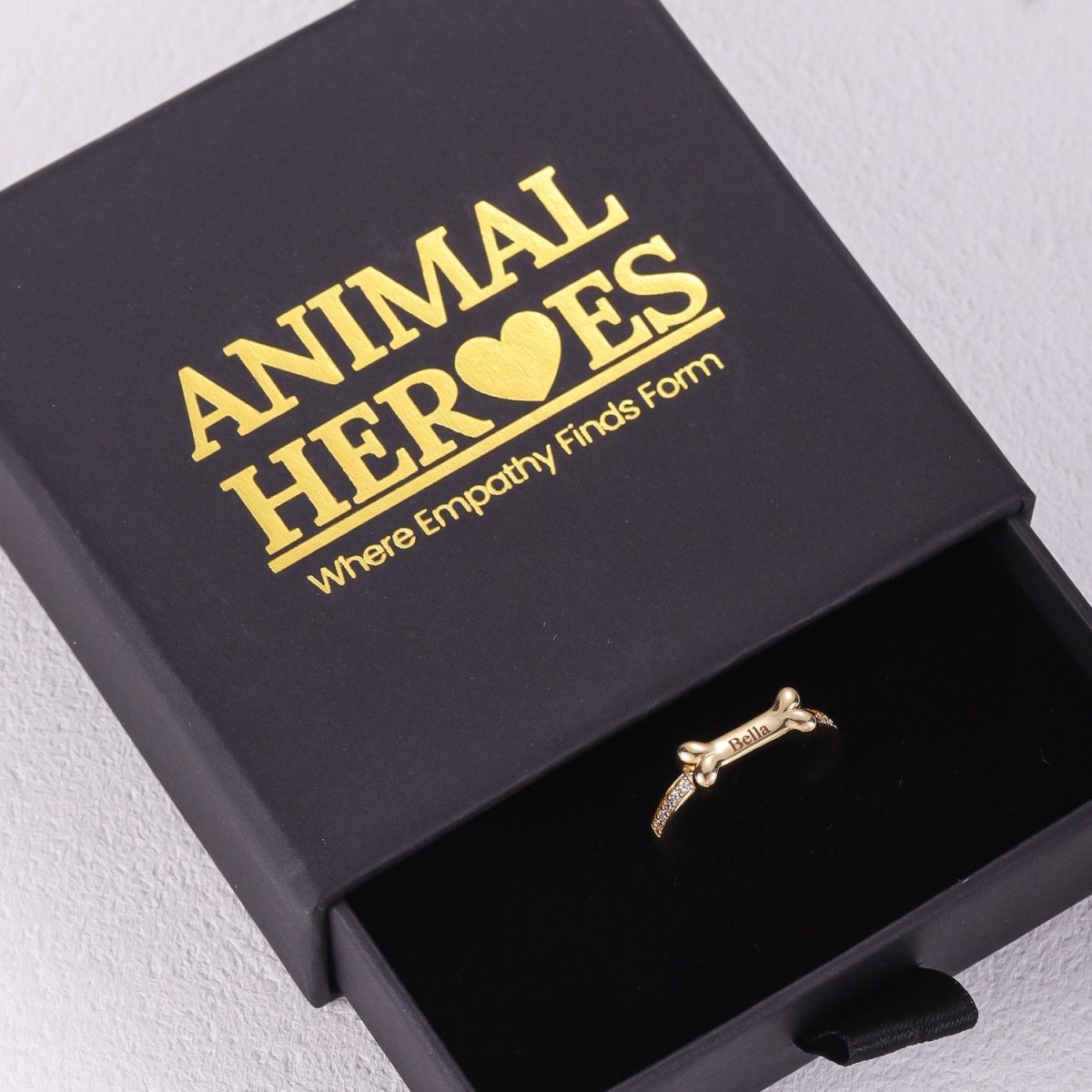 Personalized Dog Bone Ring with Pet’s Name - MyFurHero