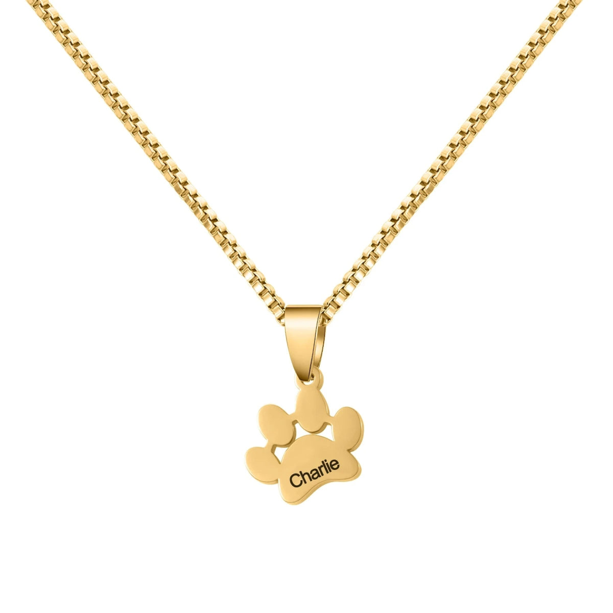 Personalized Paw Name Necklace – Custom Dog & Cat Paw Pendant - MyFurHero