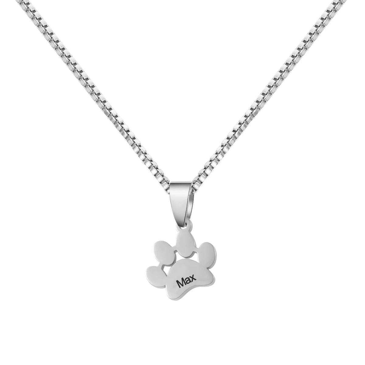 Personalized Paw Name Necklace – Custom Dog & Cat Paw Pendant - MyFurHero